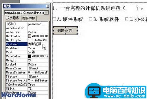 在Word2003中使用Word VBA制作选择题