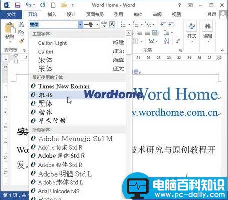 如何在Word2013文档中设置字体