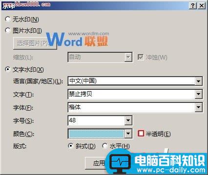 Word 2013 DIY文字水印的方法