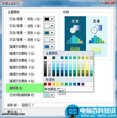 PowerPoint 2007中改变超链接颜色