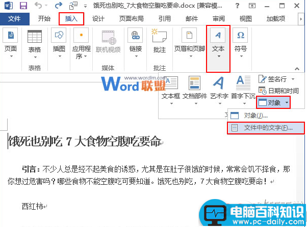 word2013怎么合并多个文档？