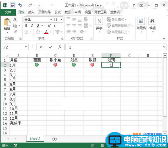 Excel2013教程 如何用红灯图标记录工作情况