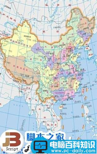 中国竖版地图