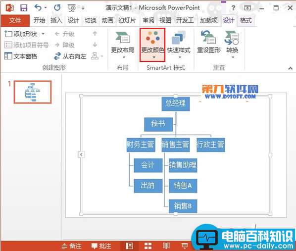 PowerPoint2013如何绘制层次结构图