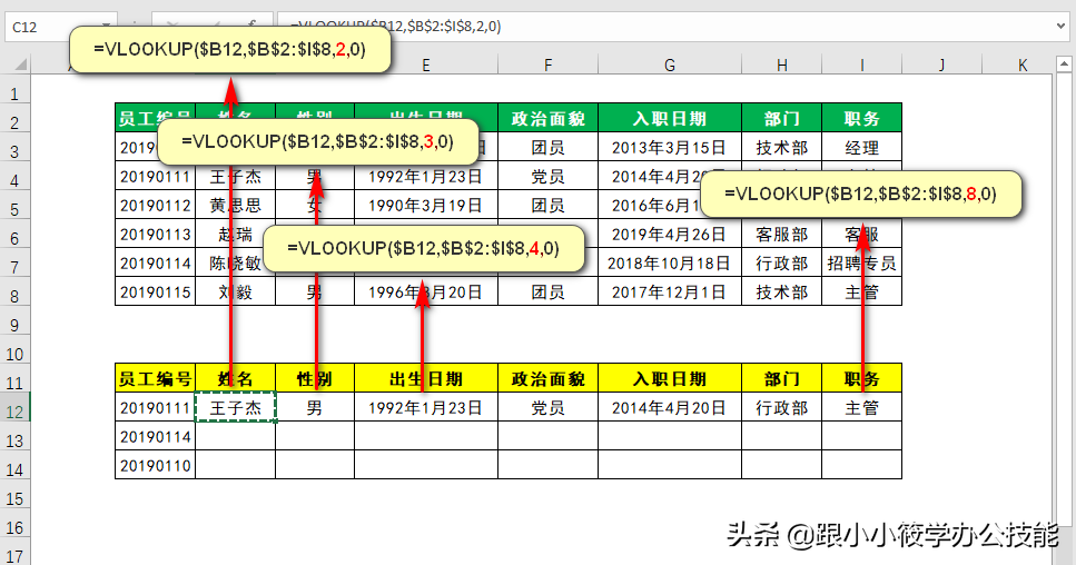 column函数是什么意思（vlookup+column函数多列匹配）(2)