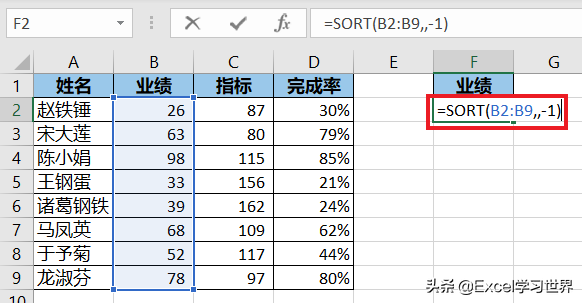 sort函数用法（Excel – 告别繁琐的菜单操作用 sort 函数排序）(5)