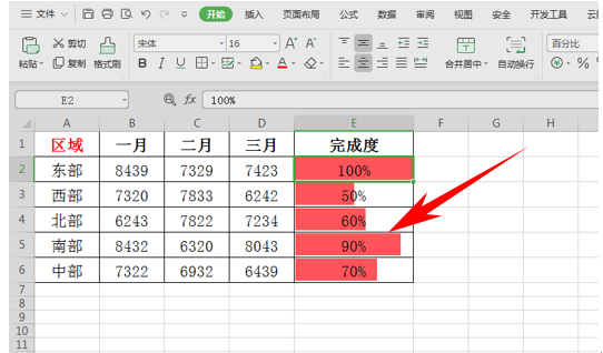 怎么用wps求百分比（WPS表格办公给百分比数据添加数据条的方法）(4)