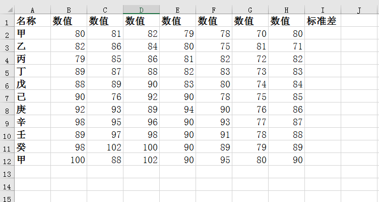 excel求标准差（在excel中求一组数据的标准差公式）(1)