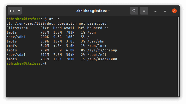 查看linux磁盘空间的命令（如何在 Linux 上检查可用的磁盘空间）(3)