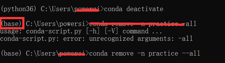 conda删除环境中所有包（虚拟环境创建和激活与退出或删除）(3)