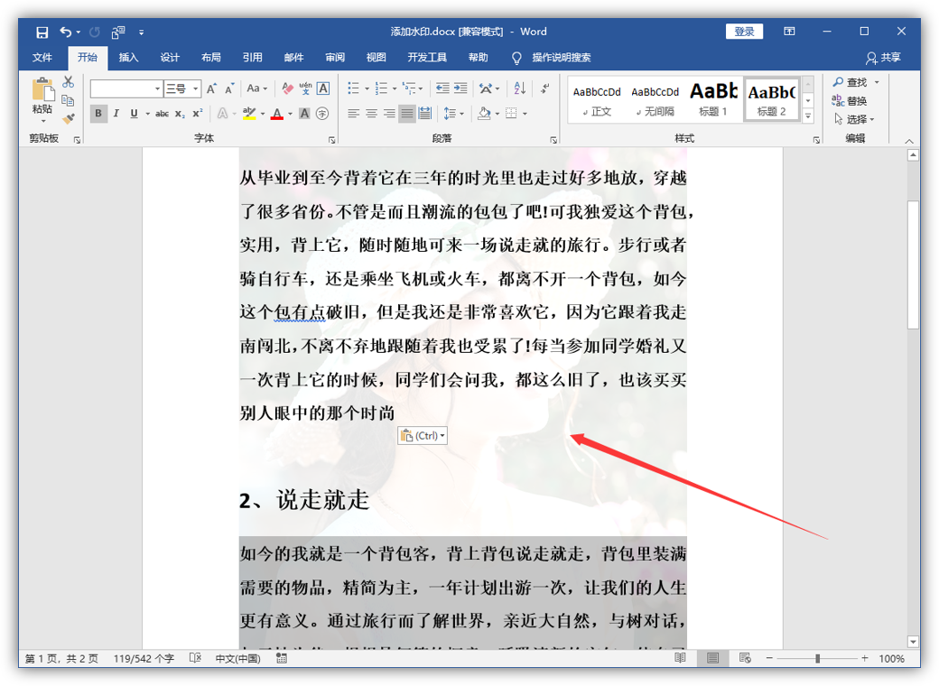 word文档加水印怎么弄（Word和PDF文档添加水印的方法）(3)