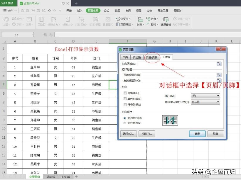 打印出来的文件怎么添加页码（Excel技巧打印表格增加页码）(3)