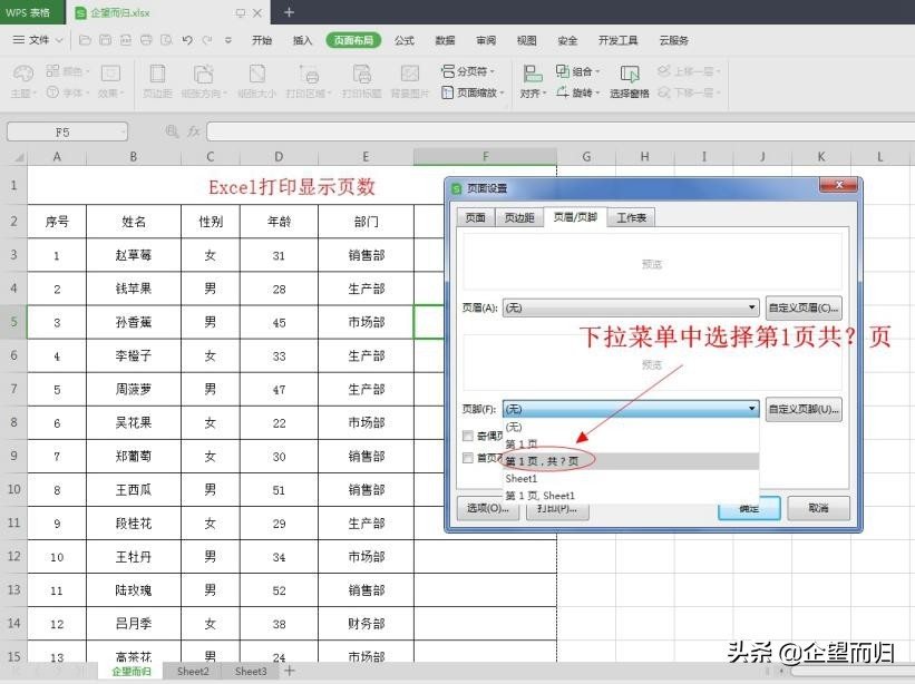 打印出来的文件怎么添加页码（Excel技巧打印表格增加页码）(4)