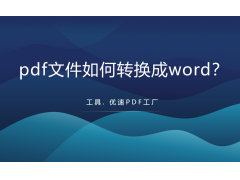 怎么将pdf转换成word（pdf文件转换成word形式）