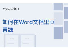 wps文字中怎么画横线（word的使用技巧如何在word中画线）