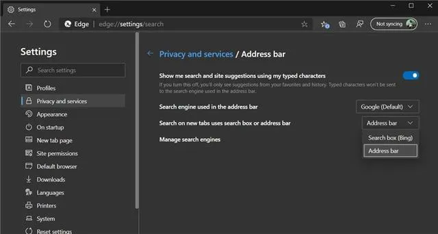怎么更改edge的默认搜索引擎（edge浏览器如何更改默认主页）(7)