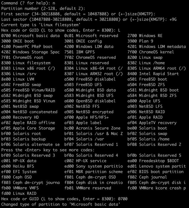 linux创建新磁盘分区步骤（U盘分区并制作文件系统）(8)