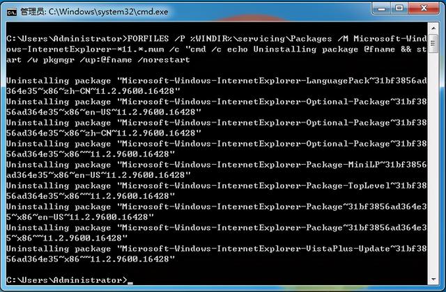 windows卸载程序使用的命令（Win7下使用命令方式卸载IE）(3)