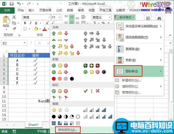 Excel2013,利用,图标,标记,状态