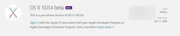 苹果,OSX10.11.4El,Capitan,Beta1
