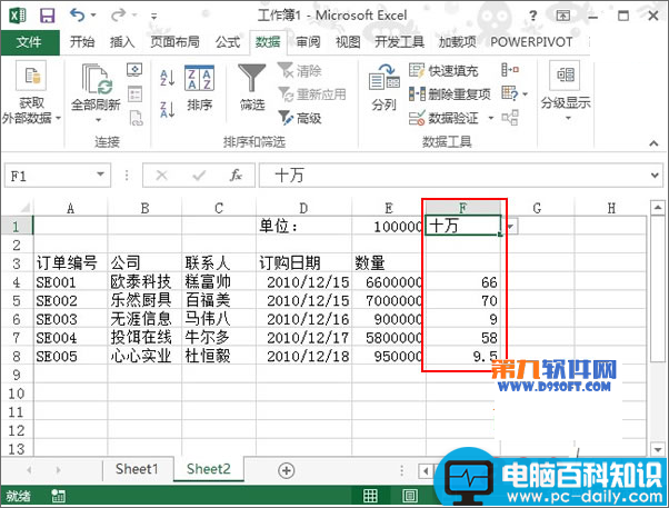 Excel2013,如何,设置,据以,百万,单位,显示