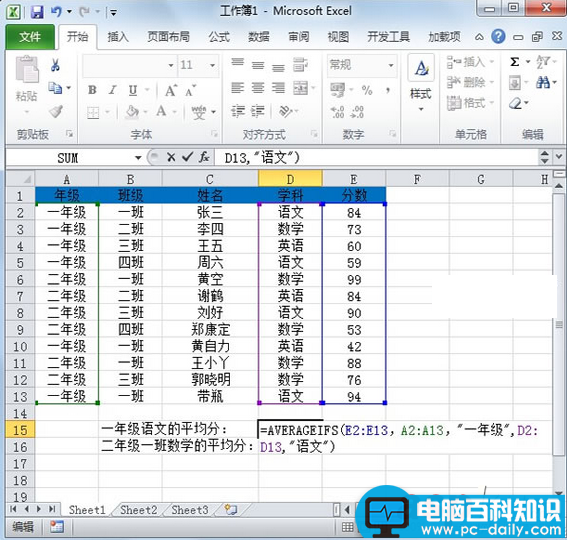 Excel,简单,介绍,averageifs,函数