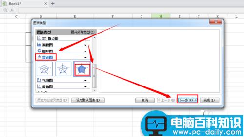 如何在excle表中建立雷达图