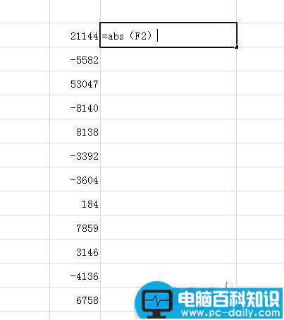 excel绝对值函数使用