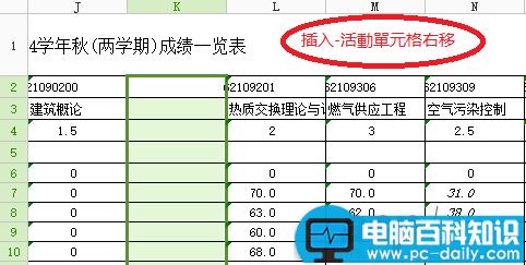 Excel行和列的基本操作:插入