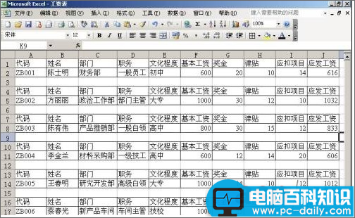 Excel简单制作工资条的方法