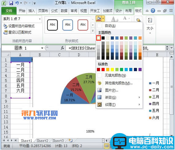 Excel制作半圆饼状图的方法