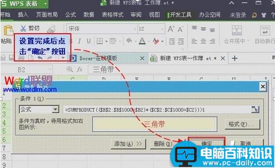 利用条件公式找出WPS表格2013中的双重重复项