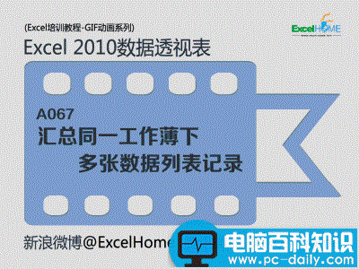 Excel2010数据透视表:如何汇总多张数据列表记录？