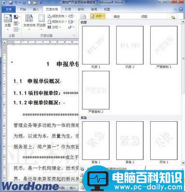 word2010添加和删除水印