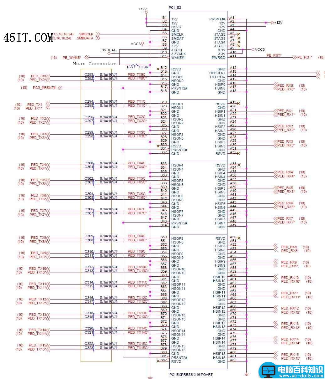 PCI-E插槽,测试点,电路图