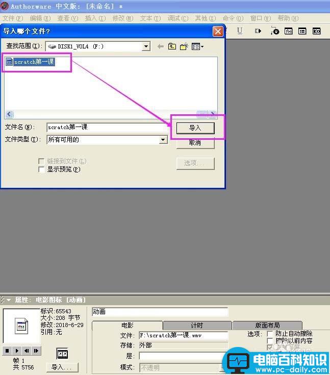 Authorware,导入电影