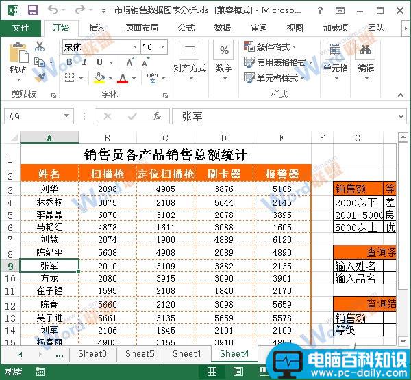 Excel2013单元格区域如何选取？