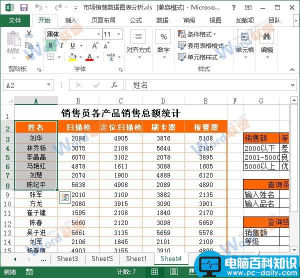 Excel2013单元格区域如何选取？