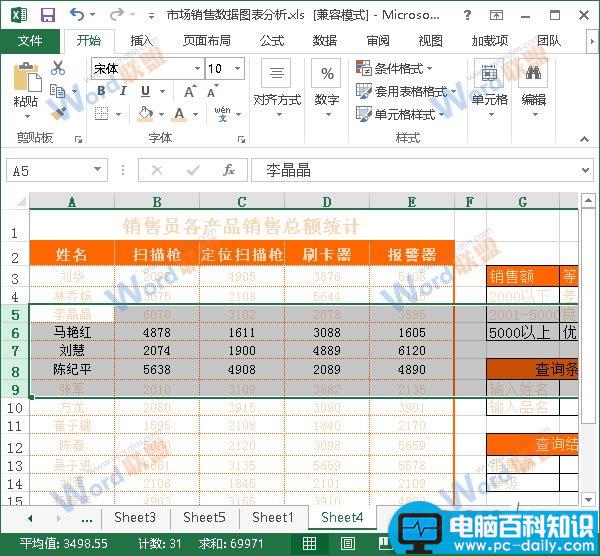 Excel2013单元格区域如何选取？