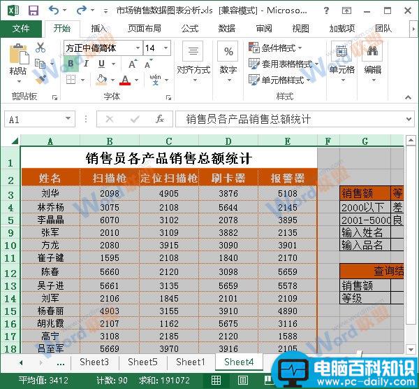 Excel2013单元格区域如何选取？