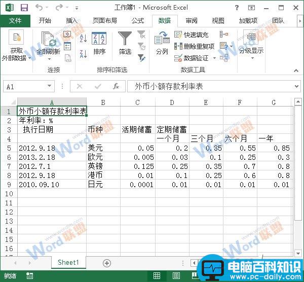 Excel2013怎样导入网页上的表格？