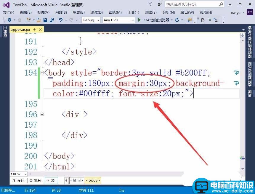 body,VisualStudio,布局格式