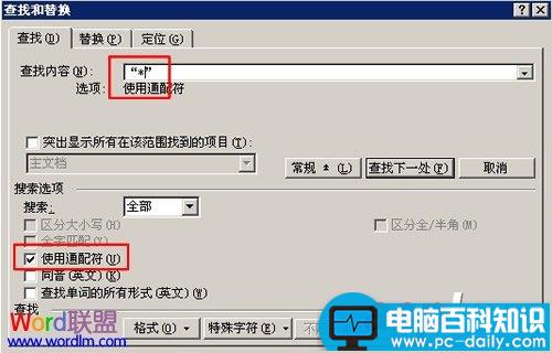 在Word2003中使用通配符进行模糊替换