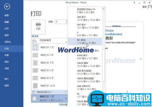 怎样在Word2013中缩放打印文档