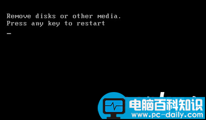 Win7系统,开机,黑屏,Remove,disks,or,other,media
