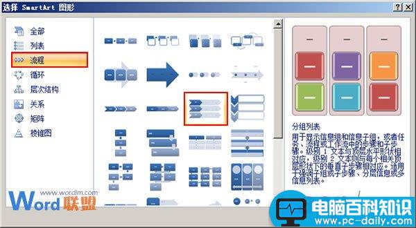 Word2007中如何插入smartArt图形